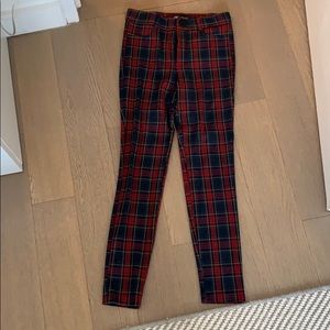 Zara Plaid Skinny Pants